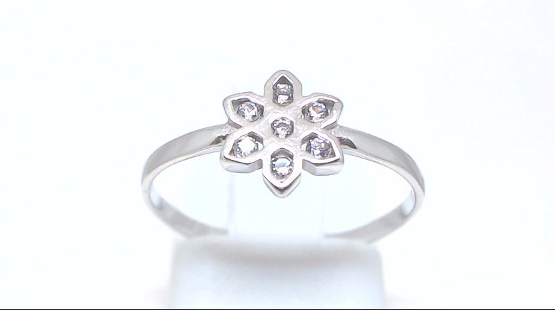 White gold zirconium flower ring - MNM-244-B-BG - Exclusivity