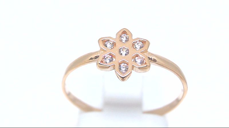 Rose gold zirconium flower ring - MNM-244-R-BG - Exclusivity