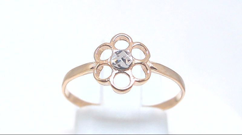 Bague fleur, or 2 tons (rose/blanc) 10 carats