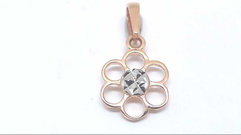 Pendentif fleur, or 2 tons (rose/blanc) 10 carats - MNM2722TRP - Exclusivités