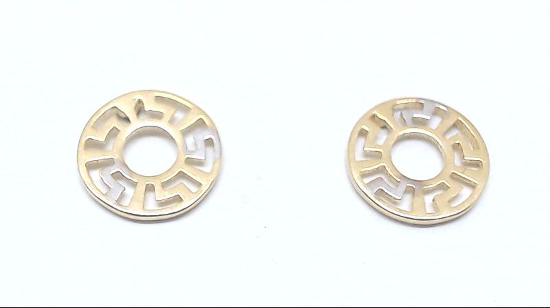 2-tone gold versace motifs fixed earrings