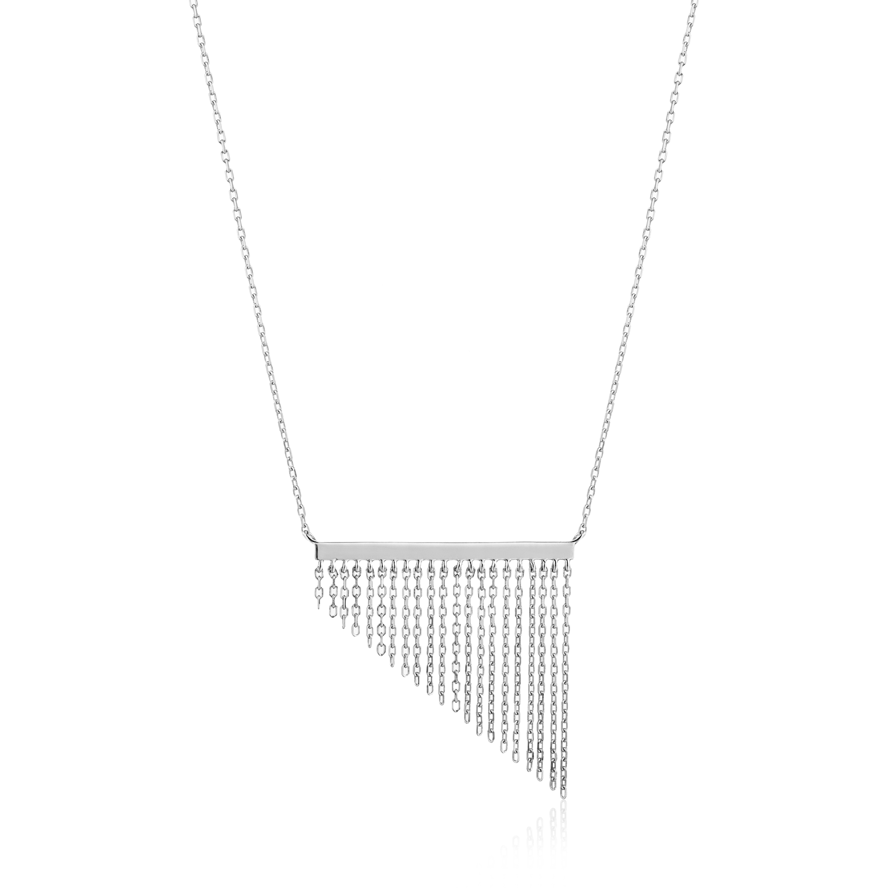 Silver fringe fall necklace - N013-02H - Ania Haie