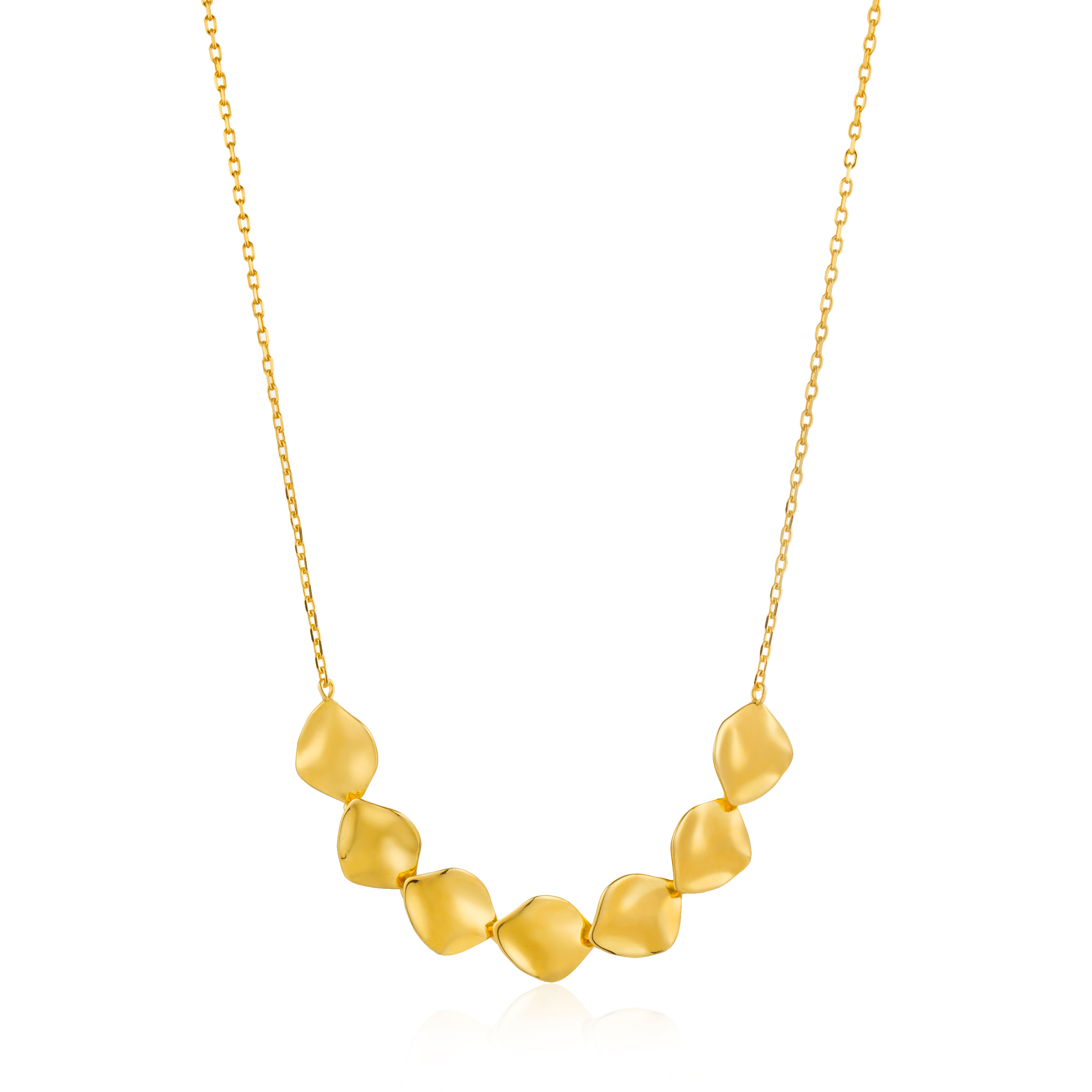 Golden crush multiple discs necklace