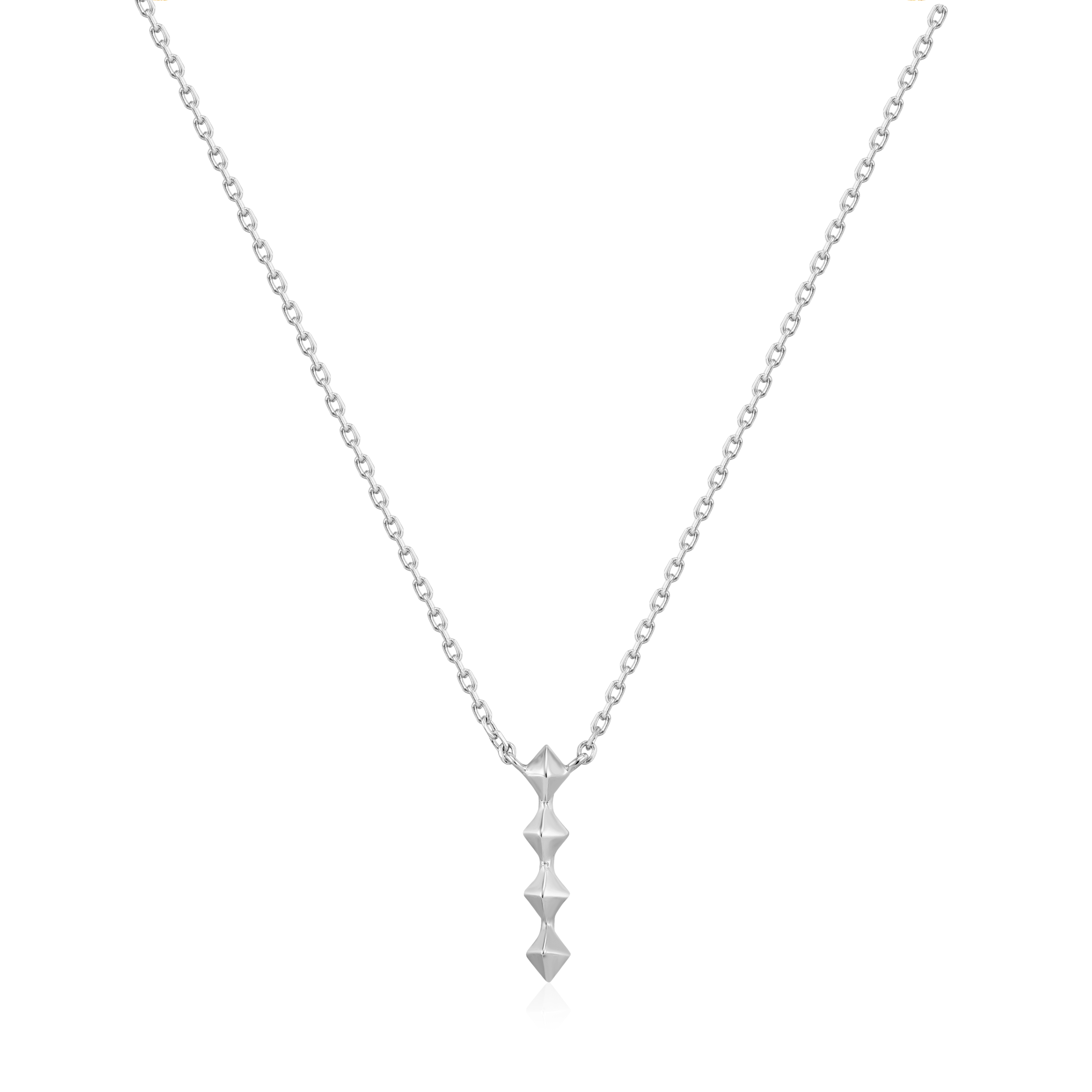 Women's rhodium-plated silver necklace