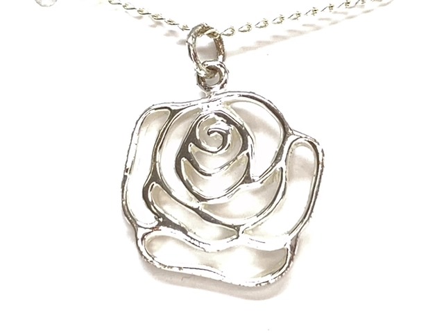 Pendentif fleur, argent - N1523 - Création Gl