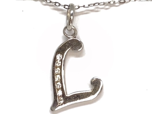 Pendentif lettre L, argent, zircons - N3762-L - Création Gl