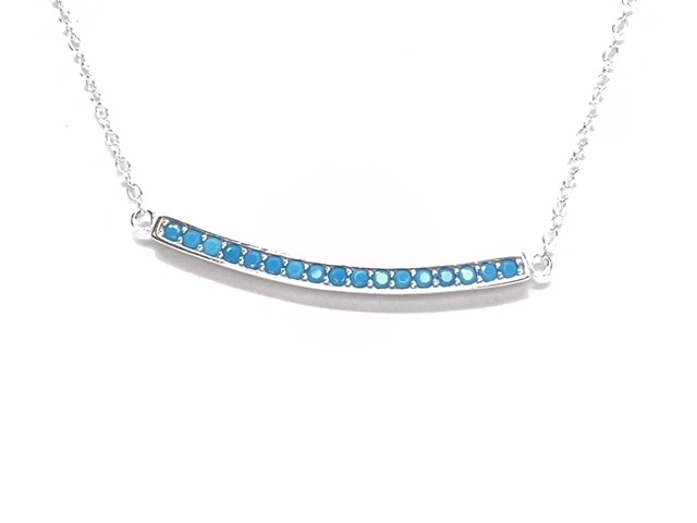 Collier argent, zircons bleus - N4386 - Création Gl