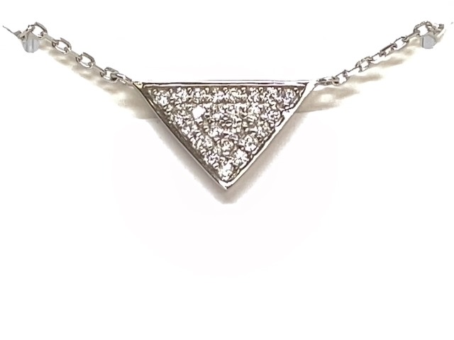 Collier triangle, argent, zircons - N4704 - Création Gl