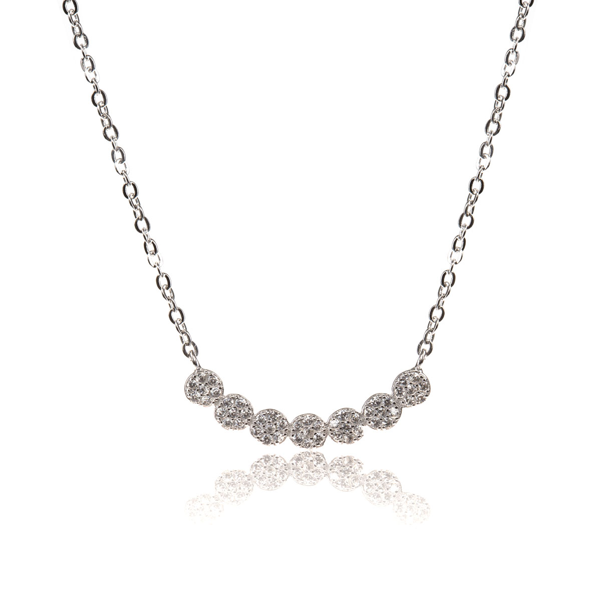 Collier argent, zircons - N4709 - Création Gl