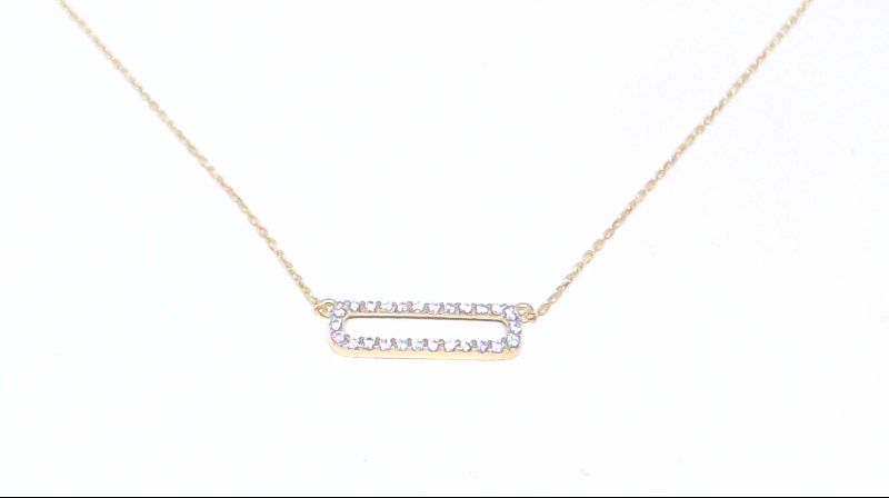 Yellow gold necklace, zirconias - PAU-139-J - Exclusivity