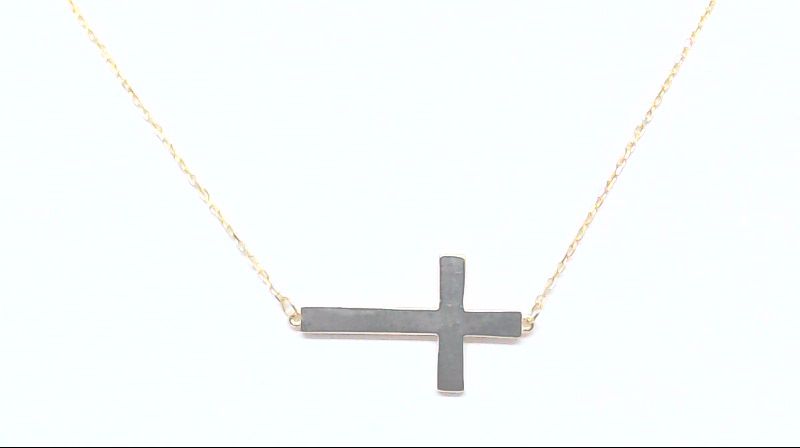 Cross necklace in plain yellow gold - PAU-292-J - Exclusivity