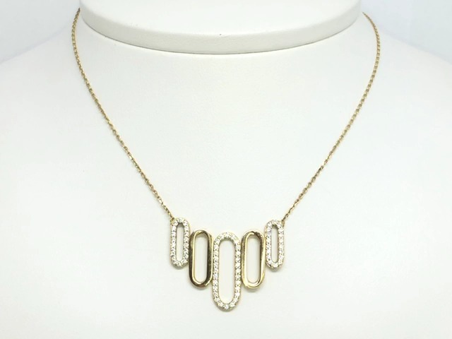 Necklace in yellow gold with zirconias - PD6-260-J - Exclusivity