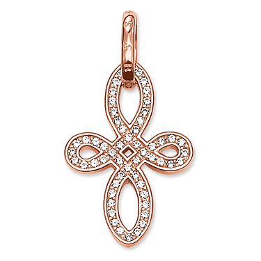 Pendentif en argent rose zircons