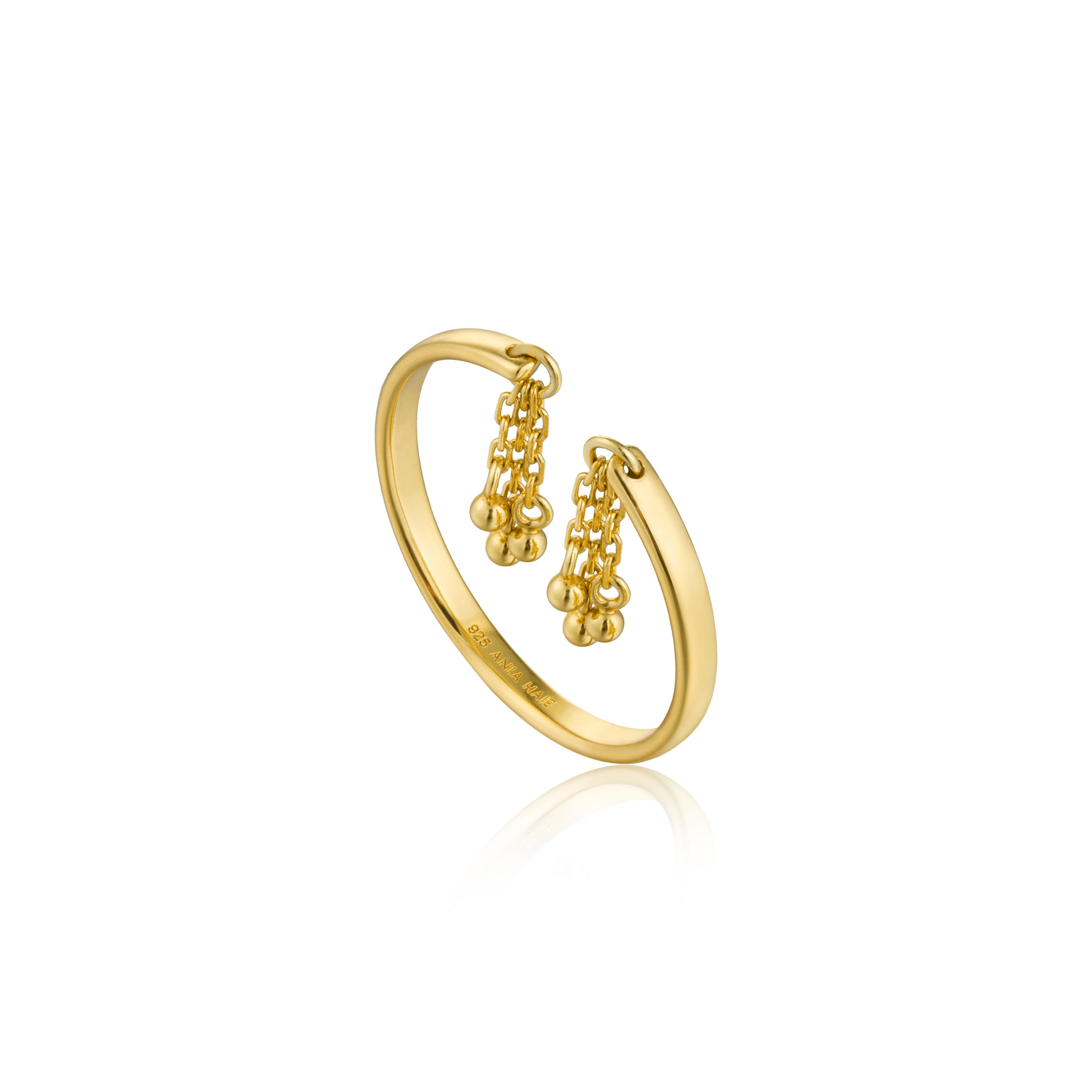 Adjustable Gold-Plated Silver Ring - R013-02G - Ania Haie