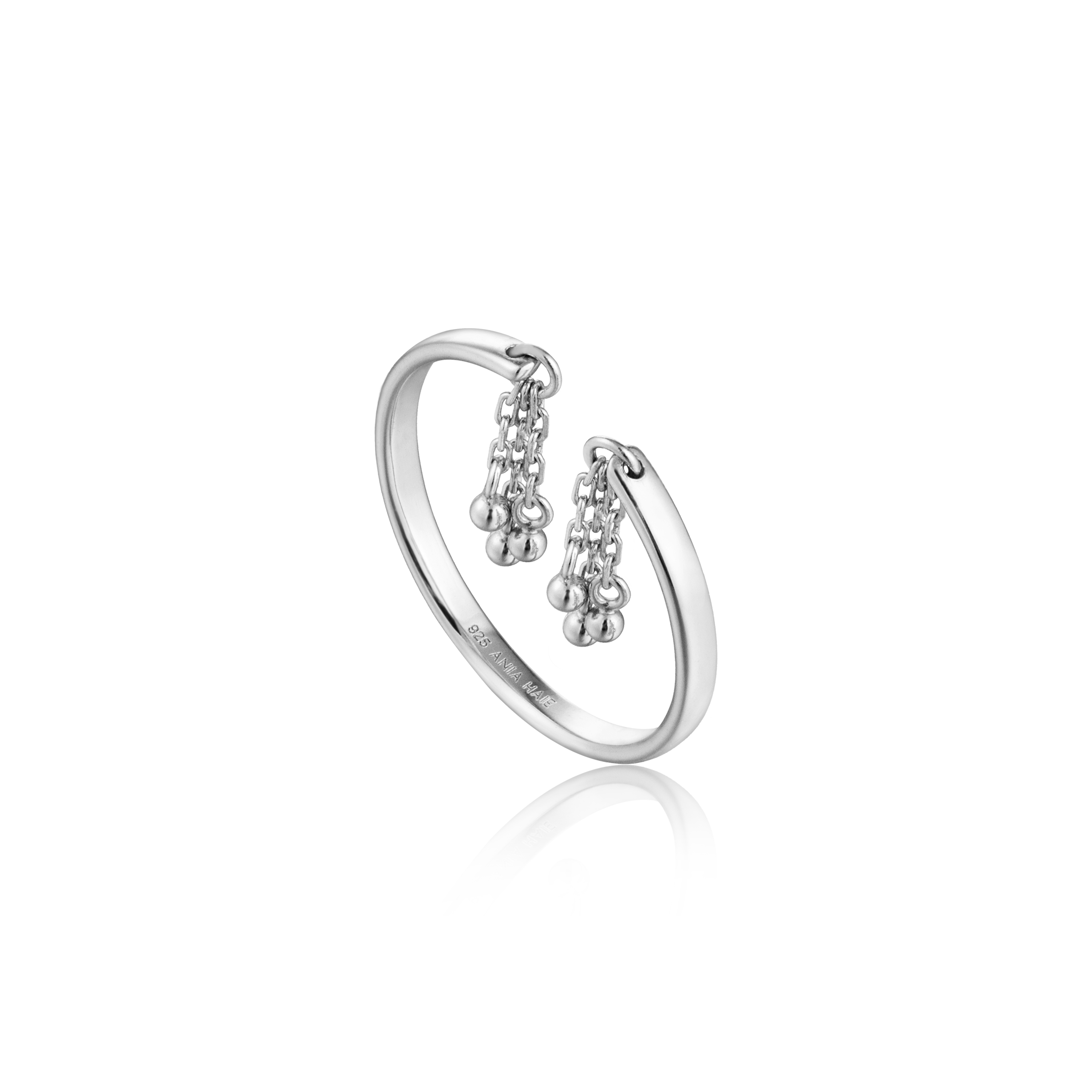 Adjustable Rhodium-Plated Silver Ring - R013-02H - Ania Haie