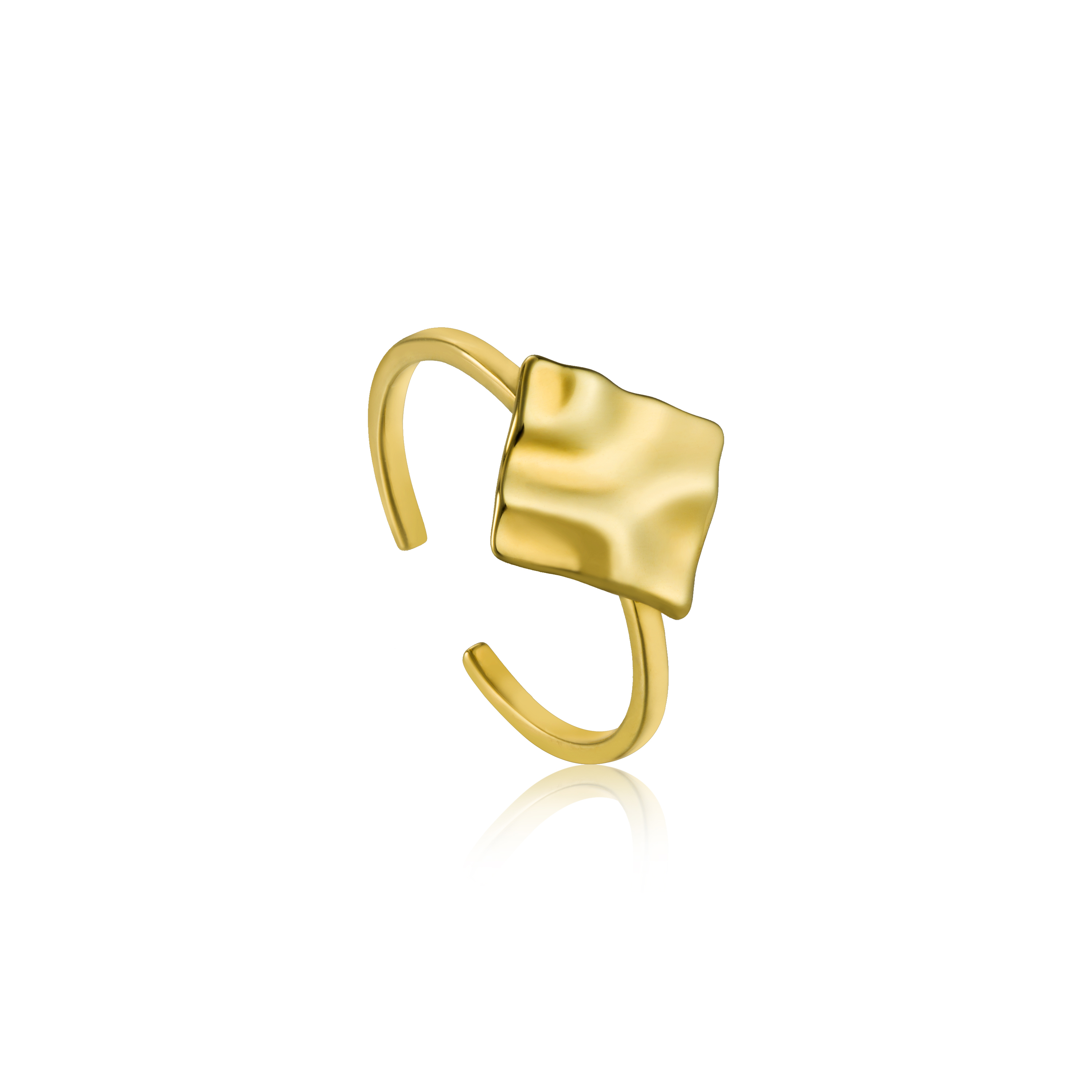 Adjustable Gold-Plated Silver Ring - R017-02G - Ania Haie