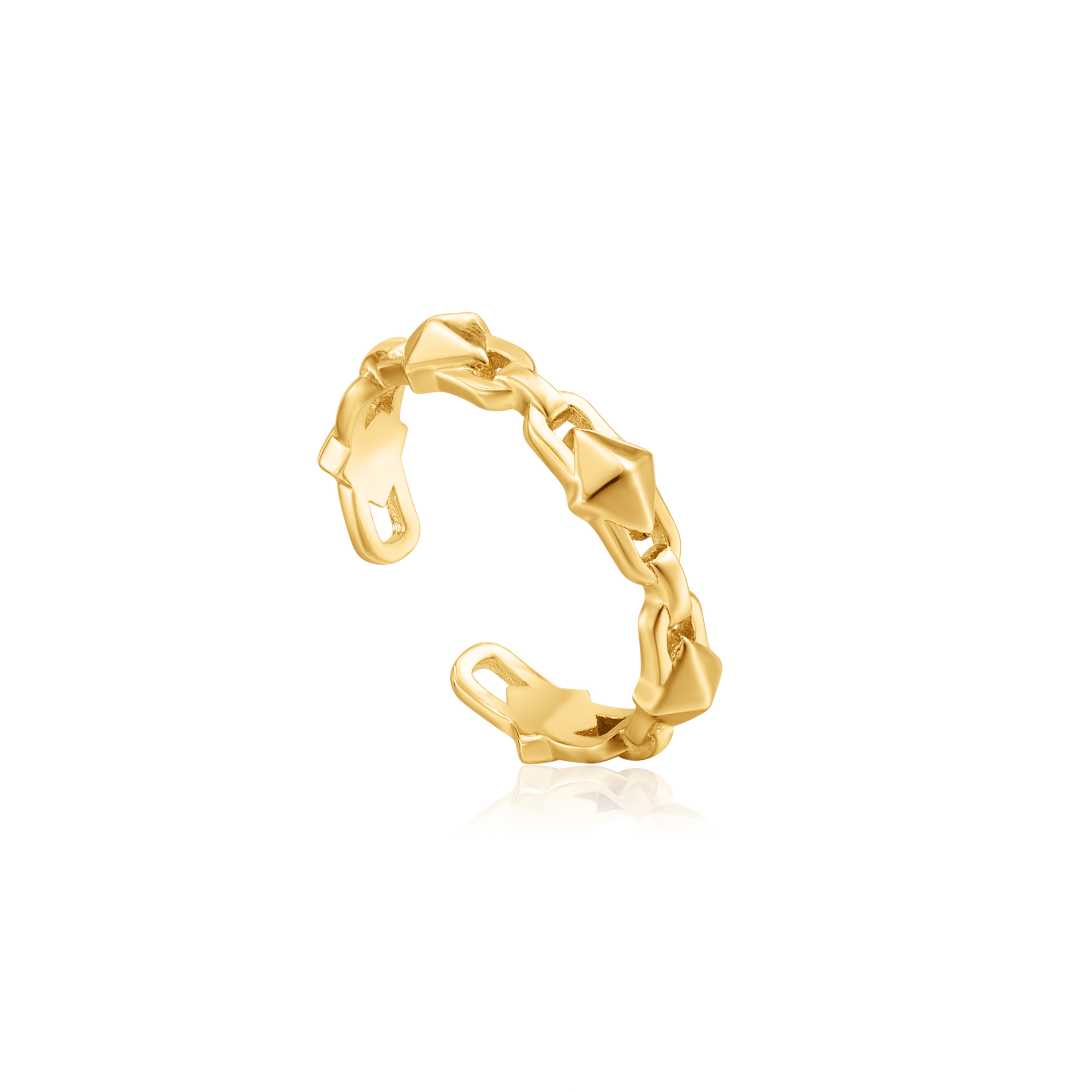 Golden silver open ring - R025-02G - Ania Haie