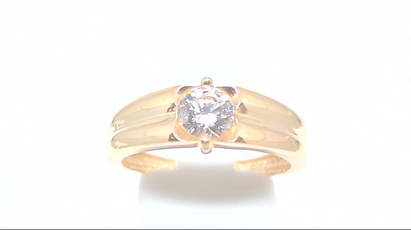 Bague solitaire, or rose 10 carats, zircon incolore - RDC01-2155R - Exclusivités