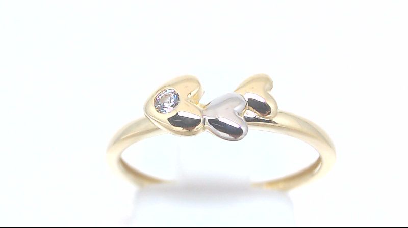 2-tone gold with zirconium heart ring