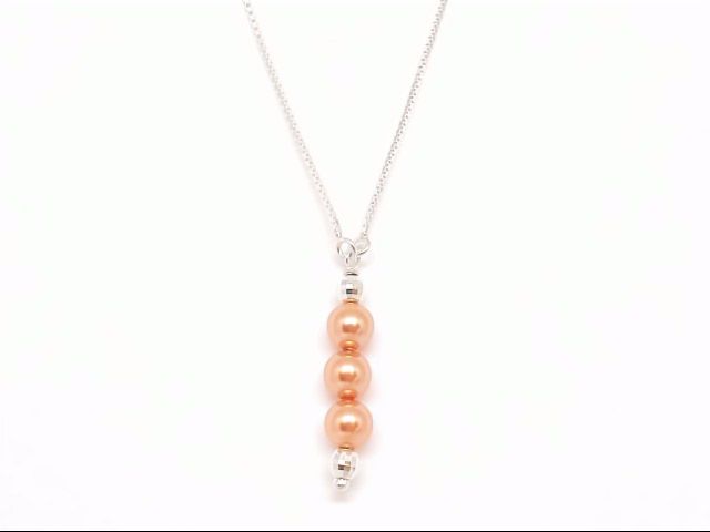 Collier argent et perle rose cuivrée - SJCSP02CU - Sclérose en Plaques