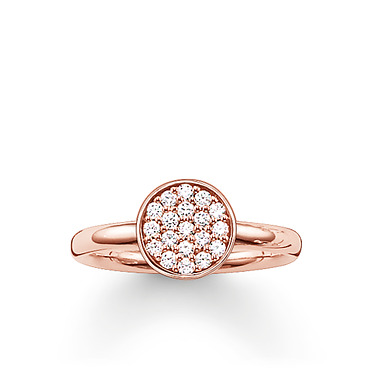 Bague en argent rosé avec zircons