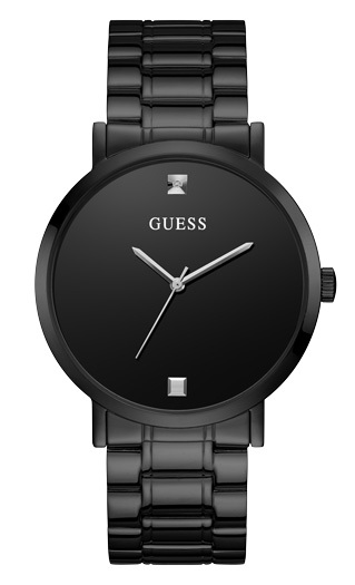 Black stainless steel watch, black dial, diamond - U1315G3 - Guess