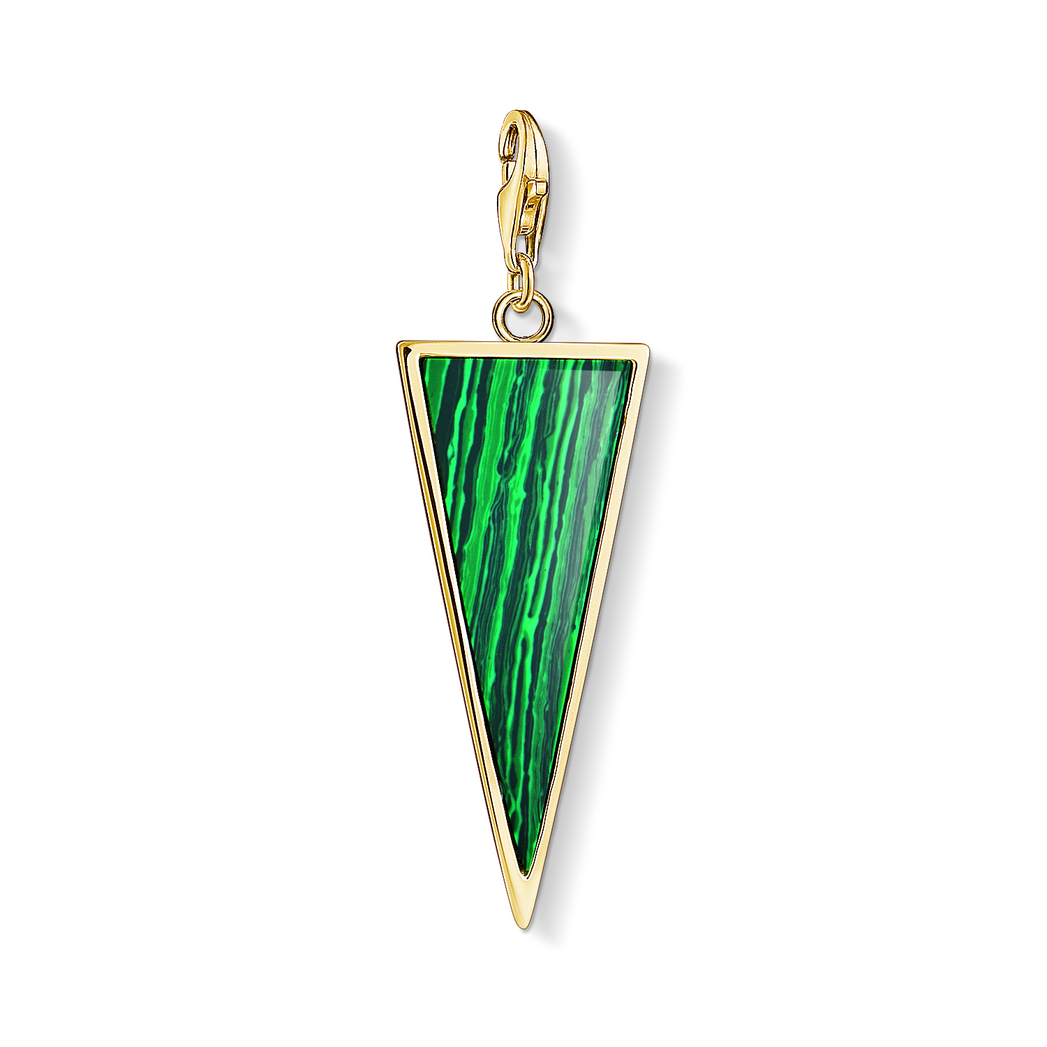 Synthetic malachite triangle charm