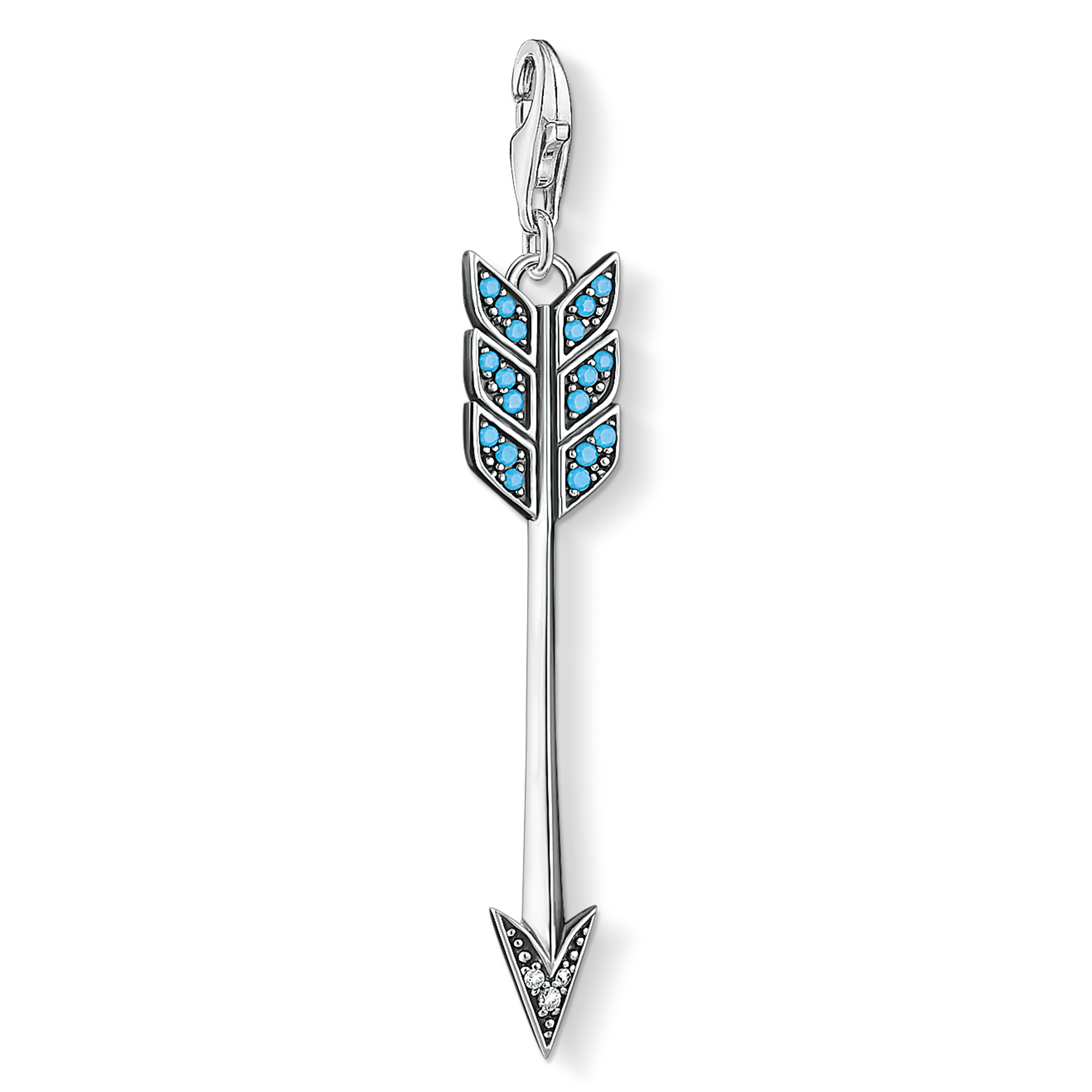 Turquoise and cz arrow charm